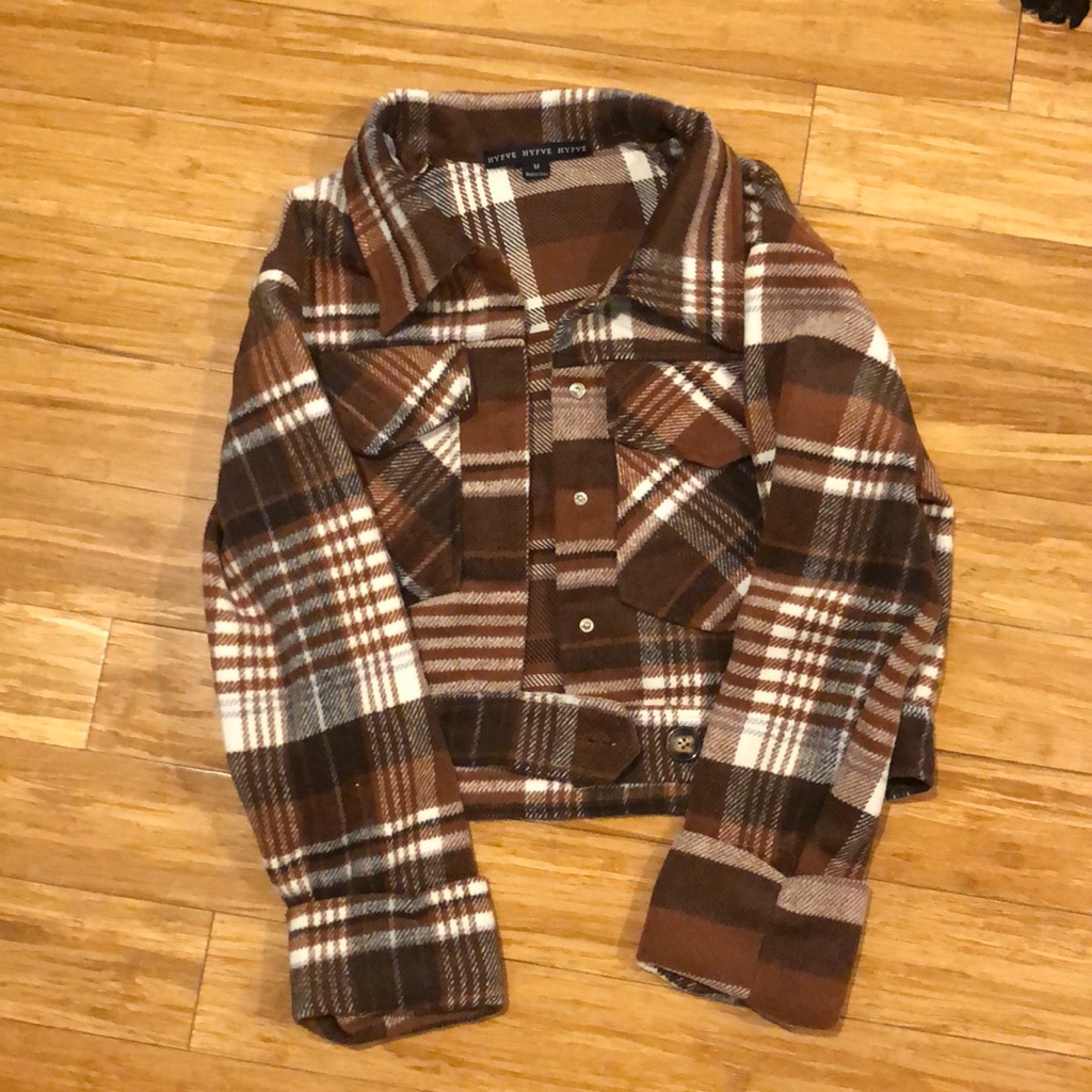 Cropped Checkered Jacket